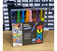 POSCA PC-5M Medium Acrylic Paint Marker Pens, Medium Tip, 8 Metallic Colours, For All Surfaces (Pack of 8 Pens)
