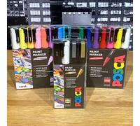 Uni Posca Paint Markers Pen Permanent Standard Pastel Mono Colours (Set of 3)