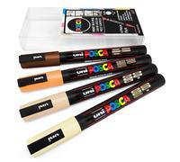 Uni POSCA - PC-3M Art Marker Paint Pens - 4 Pack Wallet - Warm Neutral Set