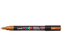 Uni Posca PC-3M Bronze Colour Paint Marker Pen 1.5mm Fine Bullet Nib Writes On Any Surface Glass Metal Wood Plastic Fabric (Pack Of 1)