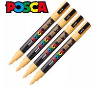 uni-ball 186520 Uni Posca Marker with Fine Bullet Nib 0.9-1.3 mm Line Width Apricot