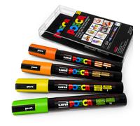 Uni Posca PC-5M Art Marker Paint Pen Citrus Tones Set of 4 in Plastic Wallet