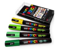 Uni Posca PC-5M Art Marker Paint Pen Meadow Tones Set of 4 in Plastic Wallet