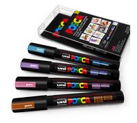 Uni Posca PC-5M Art Marker Paint Pen Midnight Metallic Set of 4 in Wallet