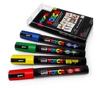 Uni Posca PC-5M Art Marker Paint Pen Primary Tones Set of 4 in Plastic Wallet