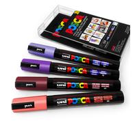 Uni Posca PC-5M Art Marker Paint Pen Sunset Tones Set of 4 in Plastic Wallet