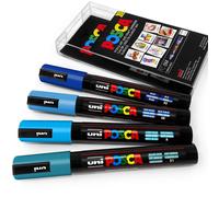 Uni POSCA - PC-5M Art Paint Markers - Set of 4 - in Plastic Wallet - Cool Tones