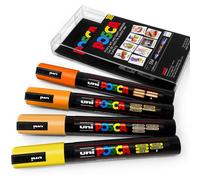Uni POSCA - PC-5M Art Paint Markers - Set of 4 - in Plastic Wallet - Sunrise Tones