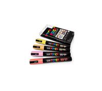 Uni POSCA - PC-5M Art Paint Markers - Set of 4 - in Plastic Wallet - Warm Pastel