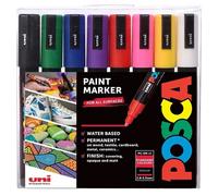Uni Posca PC-5M Paint Marker 8 Standard Colours Bullet Tip 1.8-2.5mm Medium New