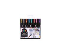 Uni Posca PC-5M Paint Marker Pen Wallet, Metallic Colours Set of 8 Assorted Colours, Medium Tip