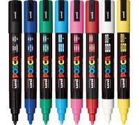 Uni Posca PC-5M Paint Marker Pens Art Pens - Bullet Tip 2.5mm Line - Set of 8