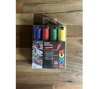 Uni Posca PC-8K Paint Marker 4 Standard Colours 8mm Broad Chisel New