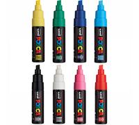 Uni Posca PC-8K Paint Marker Art Pens Broad Chisel 8mm - Assorted Colours