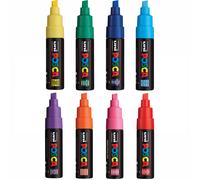 Uni Posca PC-8K Paint Marker Art Pens Broad Chisel 8mm - Assorted Colours