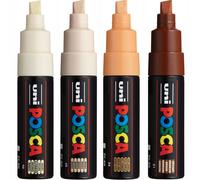 Posca Uni PC-8K Paint Pen Art Marker Pen - Professional 12 Pen Set - Extra Black + White