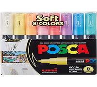 uni Posca PC1MC Extra Fine Bullet Tip Pens - Soft Colours (Pack of 8)