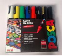 Uni Posca PC-1MR Paint Marker Pen, Starter Set of 8 Assorted Colours, Ultra Fine Tip
