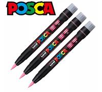 Uni Posca PCF-350 Paint Marker Art Pens Brush Tip 1mm-10mm - Pack of 3 - Green