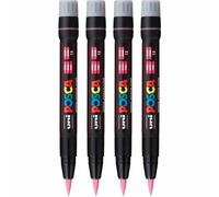 Uni Posca PCF-350 Paint Marker Art Pens Brush Tip 1mm-10mm - Pack of 4 - Pink