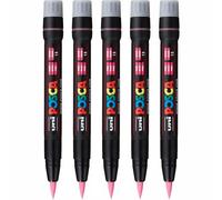 Uni Posca PCF-350 Paint Marker Art Pens Brush Tip 1mm-10mm - Pack of 5 - Pink