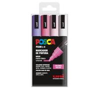 UNI Posca Set of 4 PC5m Pastel Colour Medium Tapered Tip Markers
