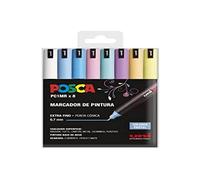UNI Posca Set of 8 PC1MR Colour Pastel Conical Tip Extra Fine