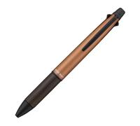 Uni Pure Malt Jetstream Inside 4&1 Multifunction Pen with Oak Wood Grip, 0.5 mm Oil-Based Inks (Black/Red/Blue/Green) & 0.5 mm Pencil, Amber Orange, MSXE520050520