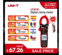 UNI-T UT206B UT207B UT208B Clamp Meter Amperimetrica VFC Electrical Instruments DC/AC Current Voltage Tester Auto Range (UT208B)