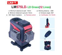 UNI-T 12 Line 3x360° Green Laser Level Self-Leveling Outdoor Pulse 5200mAh TypeC