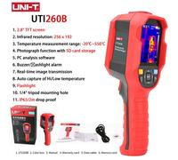 UNI-T UTi260B Thermal Camera Imager 49152Pixels 256x192 IR Resolution Handheld Infrared Camera Thermal Imaging IP65 2 Meter Drop Durability Rechargeable, Red/Grey