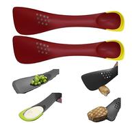 Uni-tool 5-in-1 Silicone Kitchen Utensil, Slotted Spoon, Turner, Cutting Tool, Solid Spoon and Spatula in one for Kitchen Serving Stirring Cooking Baking (Red 2)