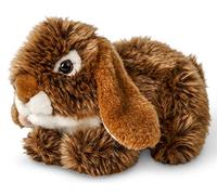 Uni-Toys - Aries rabbit, lying down (brown) - 18 cm (length) - plush rabbit, plush toy, cuddly toy