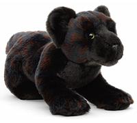 Uni-Toys - Black Panther, Sitting - 31 cm (Length) - Plush Wild Animal - Plush Toy, Cuddly Toy, Black