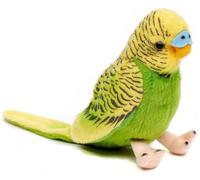 Uni Toys - Budgie (Green) 12cm - With Voice - Plush