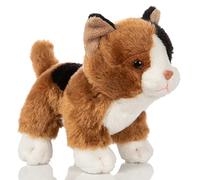 Uni-Toys - Cat baby (three-colour), standing - 13 cm (height) - plush kitten, lucky cat, calico - plush toy, cuddly toy