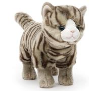 Uni-Toys - Cat Grey Tabby Standing - 35 cm (Length) - Plush Cat - Plush Toy, Cuddly Toy