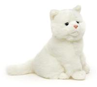 Uni-Toys - Cat white, sitting - 21 cm (height) - plush kitten - plush toy, cuddly toy