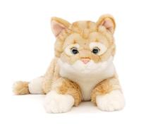 Uni-Toys - Cat with Tabby Fur (Red-Brown), Lying Down - 38 cm (Length) - Plush Kitten - Plush Toy, Cuddly Toy