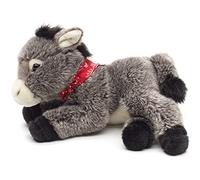 Uni-Toys - Donkey with Neckerchief, Lying Down - 28 cm (Length) - Plush Donkey - Plush Toy, Cuddly Toy