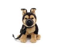 Uni-Toys - German Shepherd Dog with Lead - 24 cm (Height) - Plush Dog - Cuddly Toy, Soft Toy