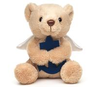 Uni-Toys - Guardian Angel Teddy Bear with Blue Anchor - Plushie - 13 cm (Height) - Plush Toy, Cuddly Toy