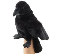 Uni-Toys - Hand Puppet Raven with Rotating Head - 31 cm (Height) - Plush Doll, Bird - Plush Toy, Cuddly Toy