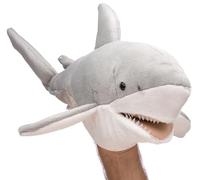 Uni-Toys - Hand Puppet White Shark - 50 cm (Length) - Plush Fish - Plush Toy, Cuddly Toy