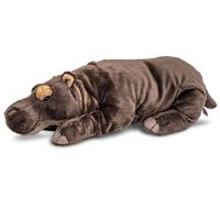 Uni Toys - Hippo lying down - 46 cm (length) - cuddly/plush toy