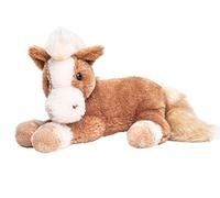 Uni-Toys - Horse brown, lying down, super soft, 28 cm (length), plush toy, cuddly toy
