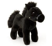 Uni-Toys - Horse, standing, black (without saddle) - 23 cm (length) - plush toy, cuddly toy