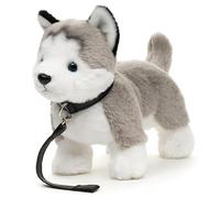 Uni-Toys - Husky Grey, Standing (with Leash) - 30 cm (Length) - Plush Dog - Plush Toy, Cuddly Toy