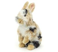 Uni-Toys - Lion Head Rabbit with Raised Ears - Standing - Black/Brown/White - 23 cm (Height) - Plush Rabbit - Plush Toy, Cuddly Toy