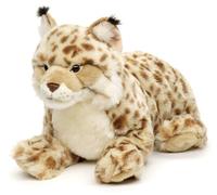 Uni-Toys - Lynx, lying down (without harness) - 46 cm (length) - plush cat - plush toy, cuddly toy